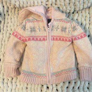 Vintage Baby GAP Hooded Sweater Zip-Up Jacket Size 2T